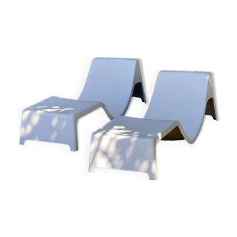 Pair of sun loungers