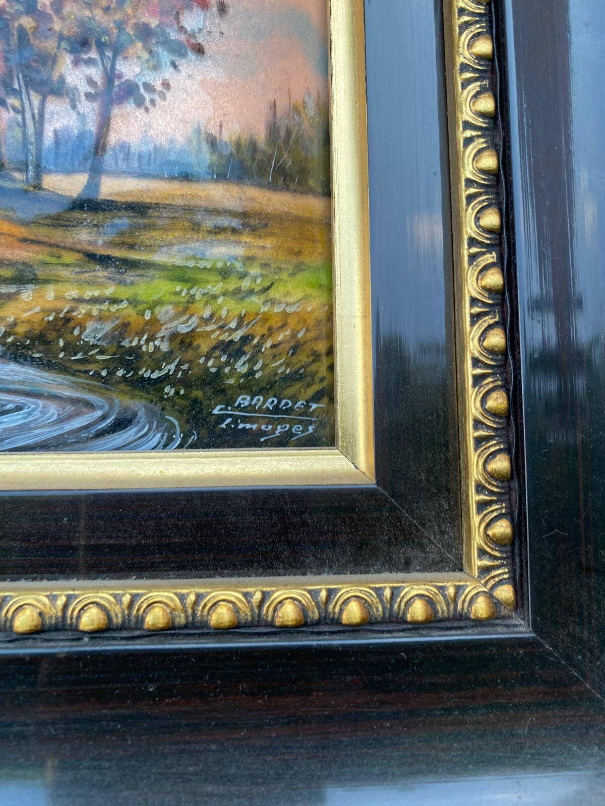 Bardet de Limoges black painting 36x31cm