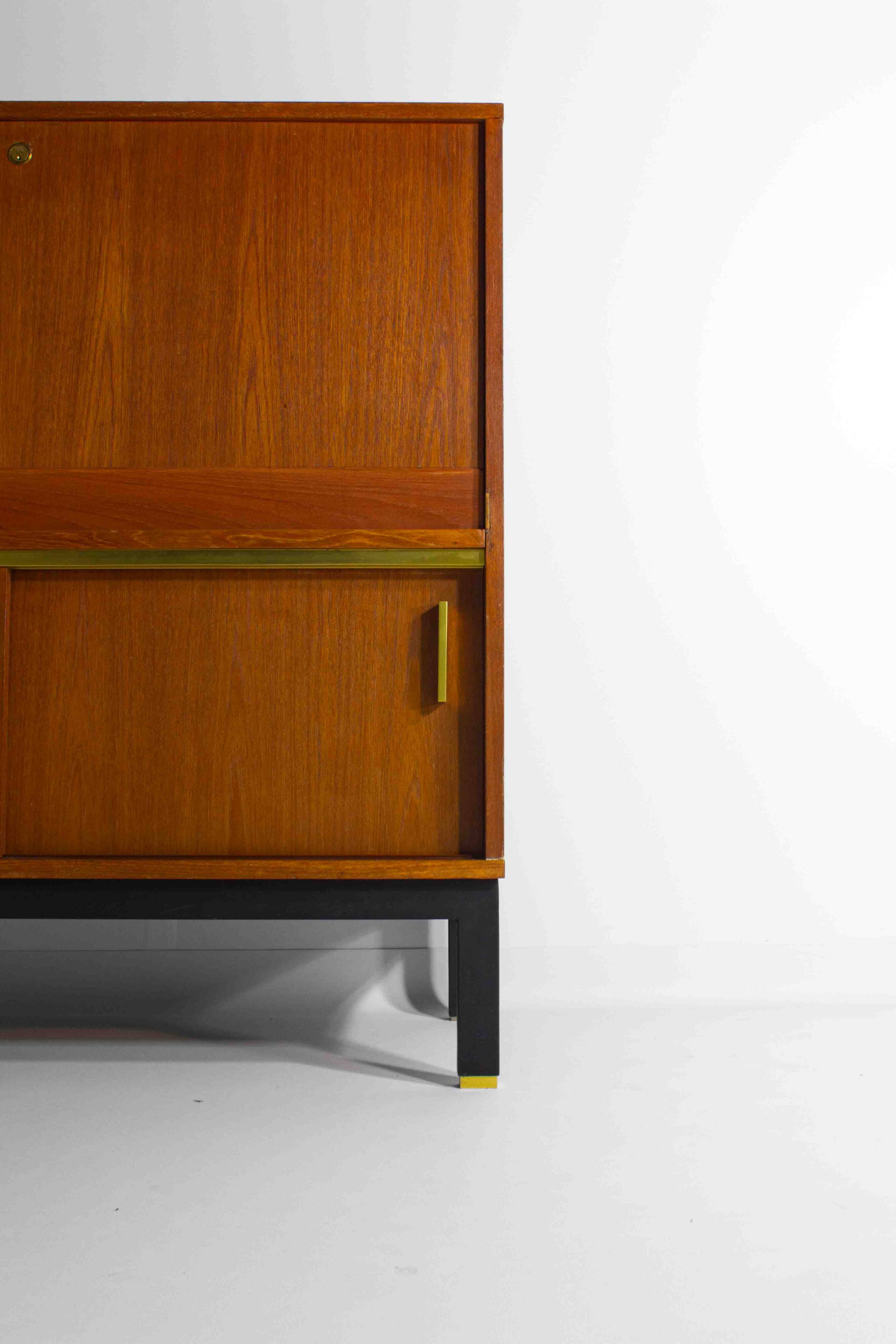 Vintage bar cabinet with brass details, Belgium 1960s