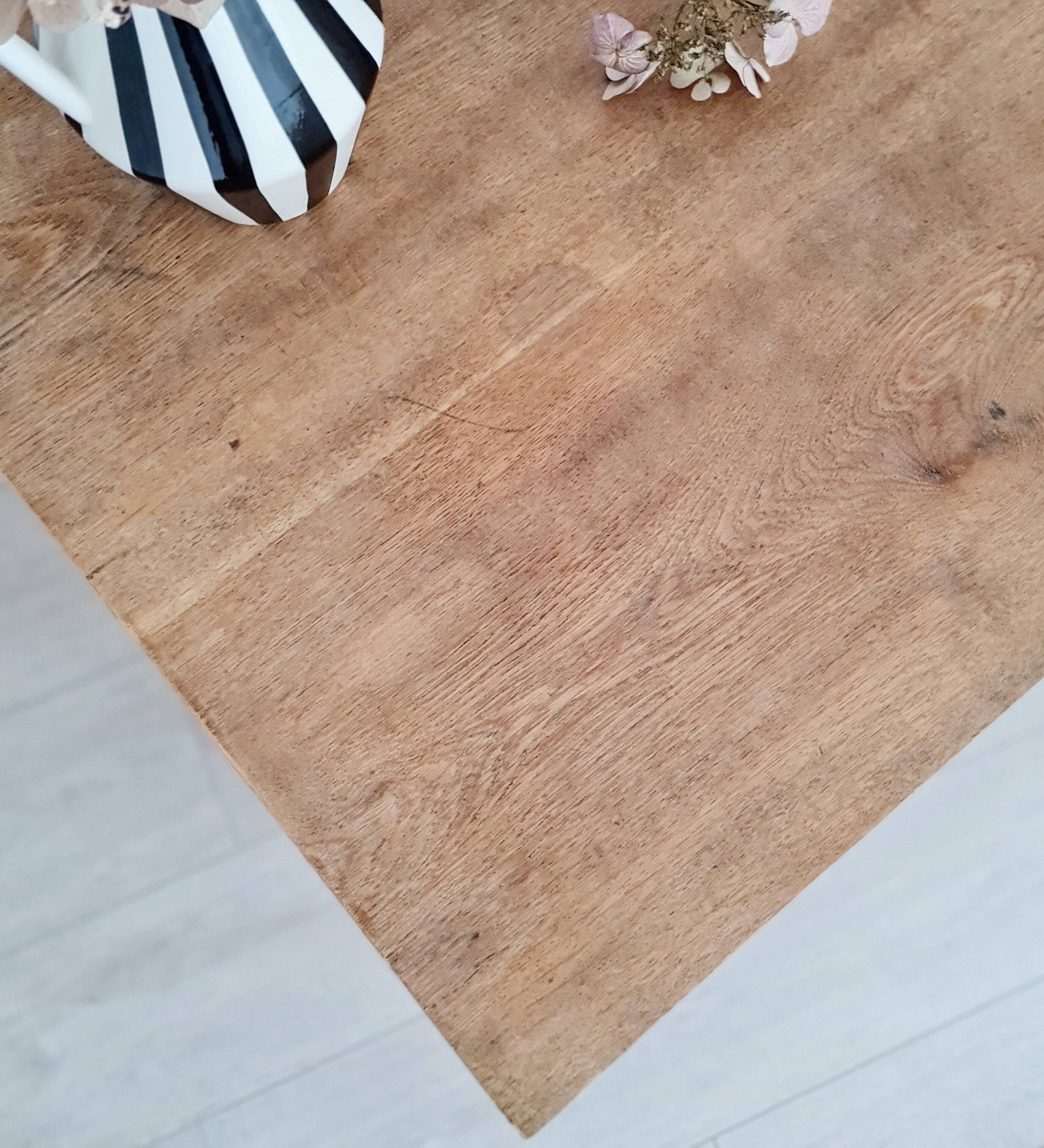 Low oak farm table