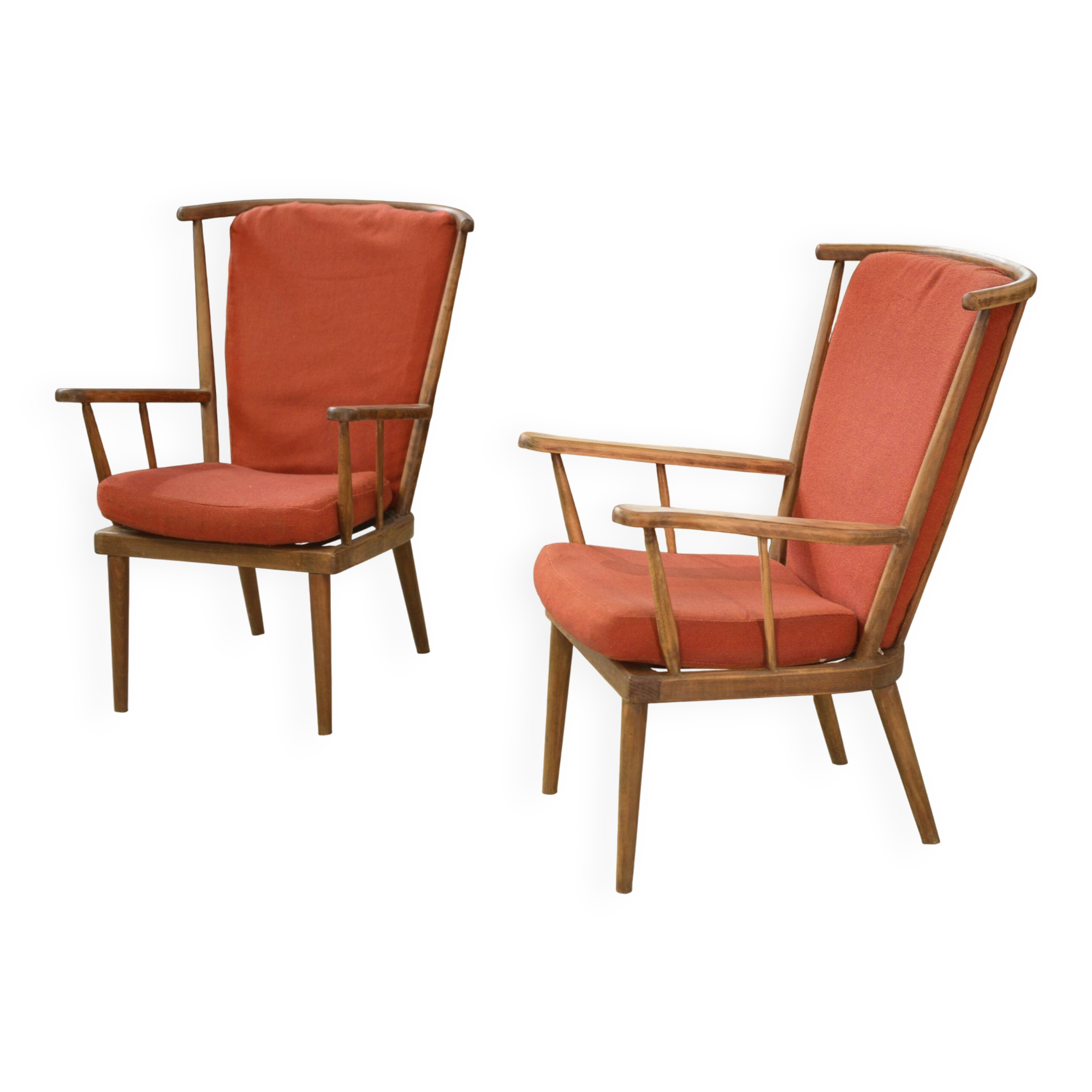 Paire de fauteuils éventail Baumann 1960’s