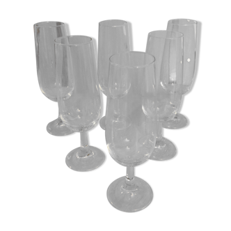 Set of six champagne flutes