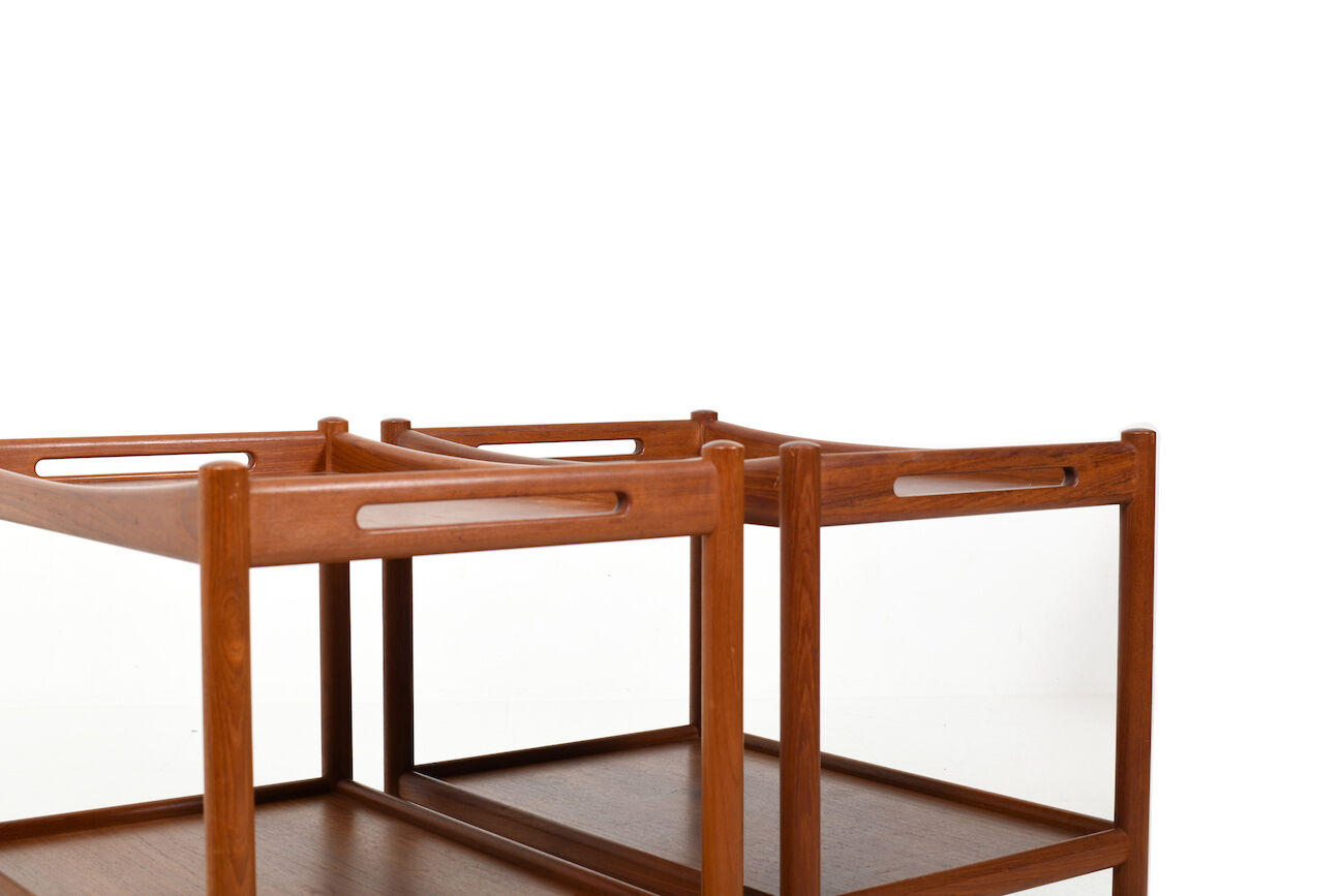 Pair serving trolleys model at-45 in teak by Hans J. Wegner 1960