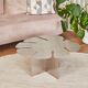 Table basse feuille Monstera – Acier inox brossé – Design sculptural