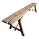 French antique wooden bench – Rustic farmhouse bench – Poplar and chestnut – Late 19th century – 198 cm