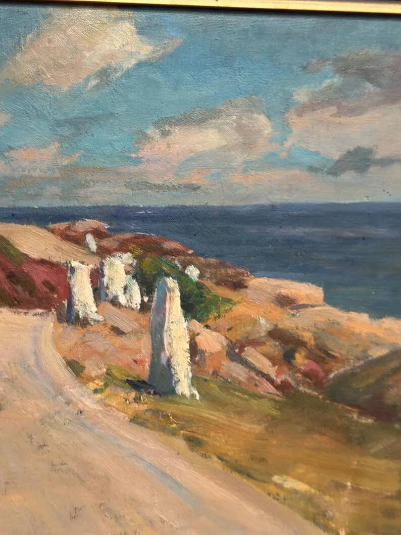 Original Swedish Oil on Canvas – “The Way” by Aksel G Knůdsen – Signed, Vintage & Framed – 52 x 45 cm (24" x 20")