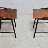 Pair of modernist stools, France, 1960s