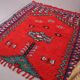 Red Vintage Moroccan Rug 167 x 190 cm - Berber Wool Rug - Handmade Rug Boho