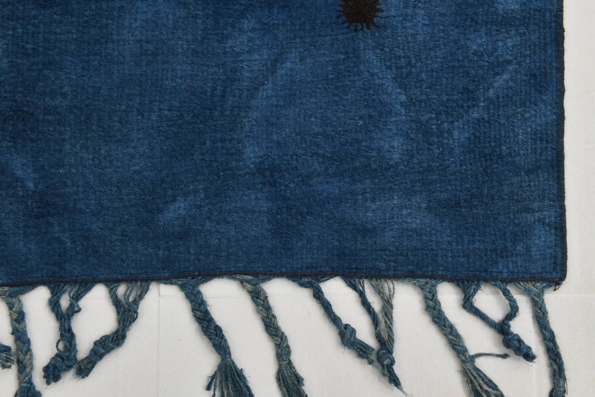 Blue Black Antique Turkish Runner Rug, 79x342Cm