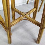 Vintage rattan bar and stools