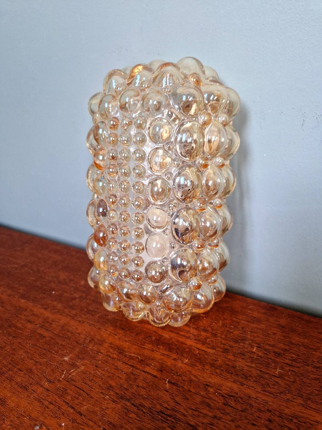 Amber bubble glass wall light, design Helena Tynell, 1970
