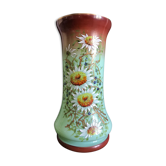 Vase Napoléon III opaline verte émaillée et dorée à l'or fin
