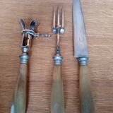 Vintage horn handle leg of lamb service