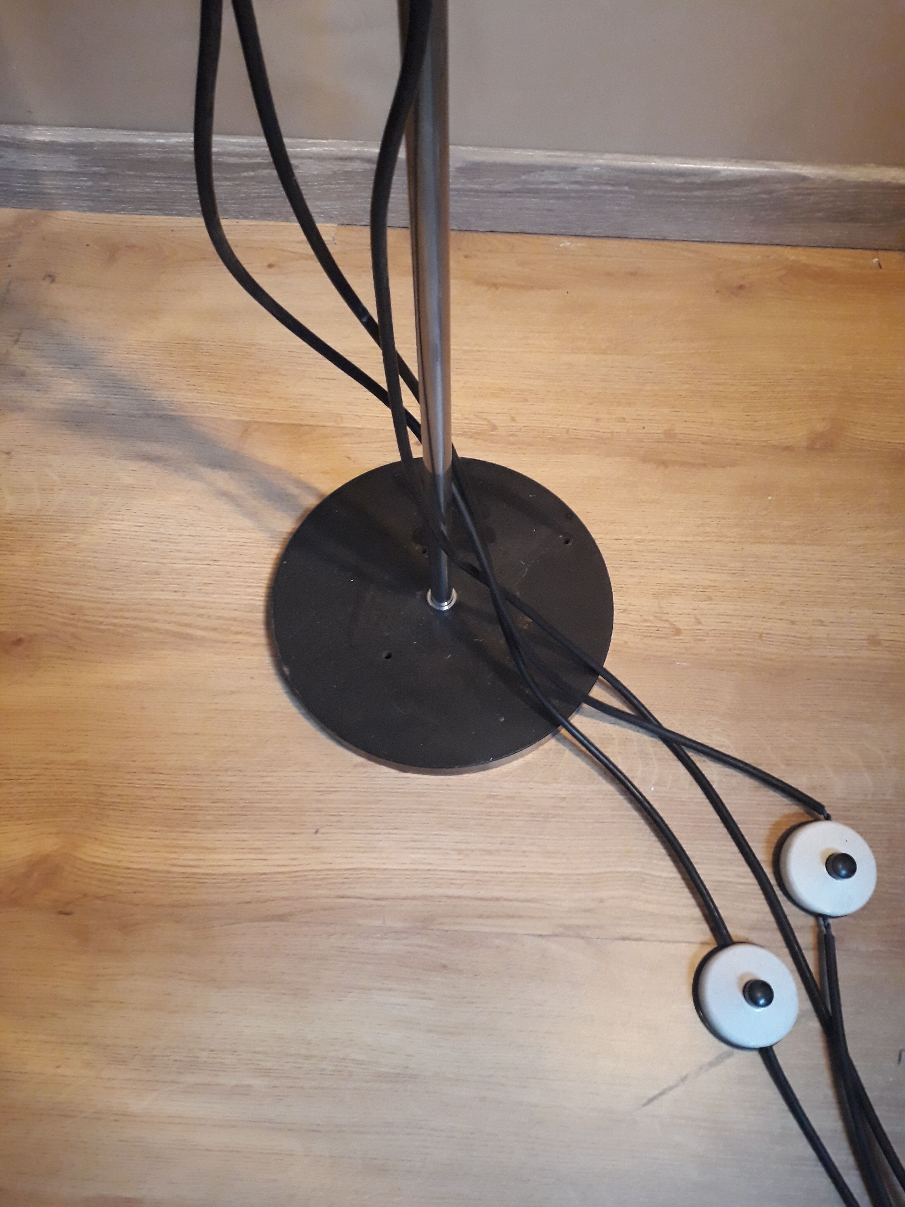 Floor lamp black and chrome 1970