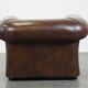 Large, Dark Cowhide Leather Chesterfield Armchair