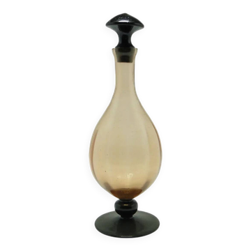 Art Deco decanter, pink glass, Poland, 1930s.