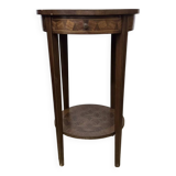 Round pedestal table / side table in wood marquetry