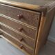 Bamboo and rattan chest of drawers, 70's
