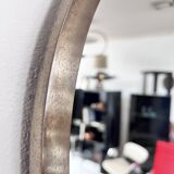 Oval Patinated Bronze Mirror 1950