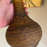 Golden yellow ochre Accolay ceramic vase