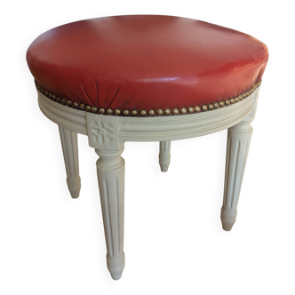Leather pouf stool