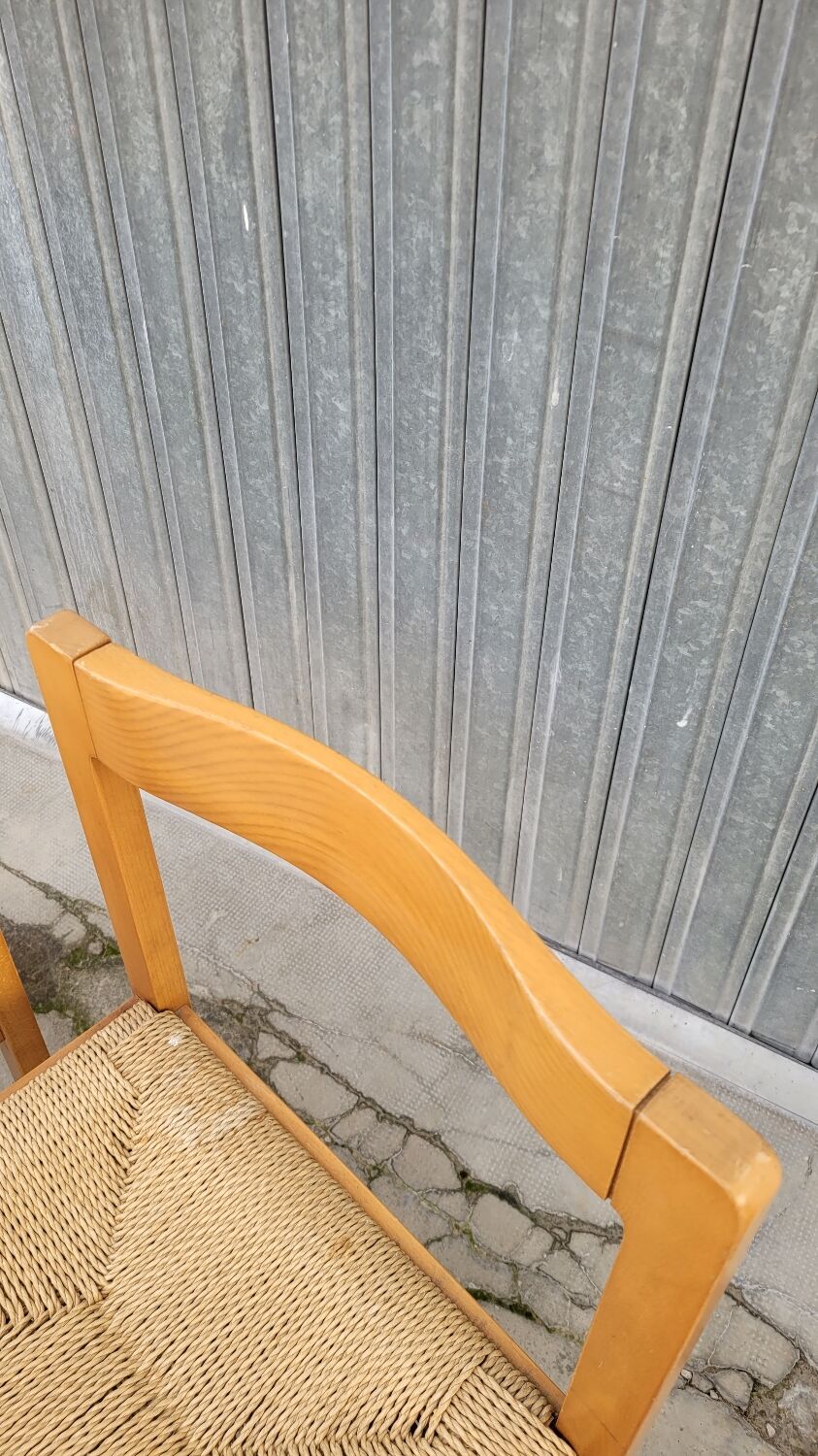 Pair of vintage Italian rope chairs - 1970s