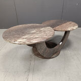 Vintage two tier marble coffee table, 1970s