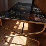 Gold and bronze powder table signed Lasco
