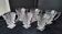 6 tea glasses with handles made of pressed moulded glass