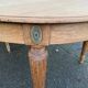 Renovated round Art Deco dining table in solid oak, 1950, 230cm extendable.