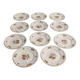 11 starter or dessert plates, KG Lunéville, Marie-Thérèse model - Yellow, blue floral patterns