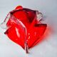 Sommerso red pocket tray by Seguso, frosted Murano glass, Italy, 1970