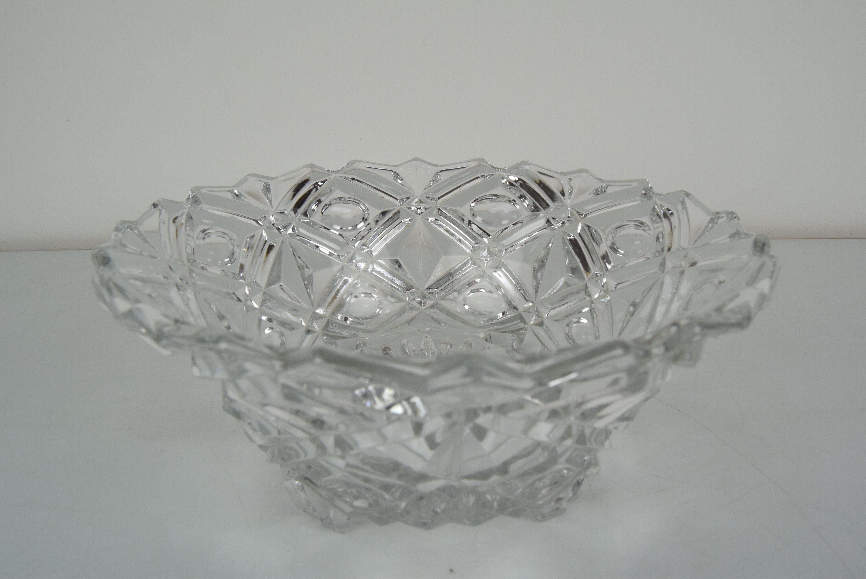 Mid-century Crystal Glass Bowl,1960's.