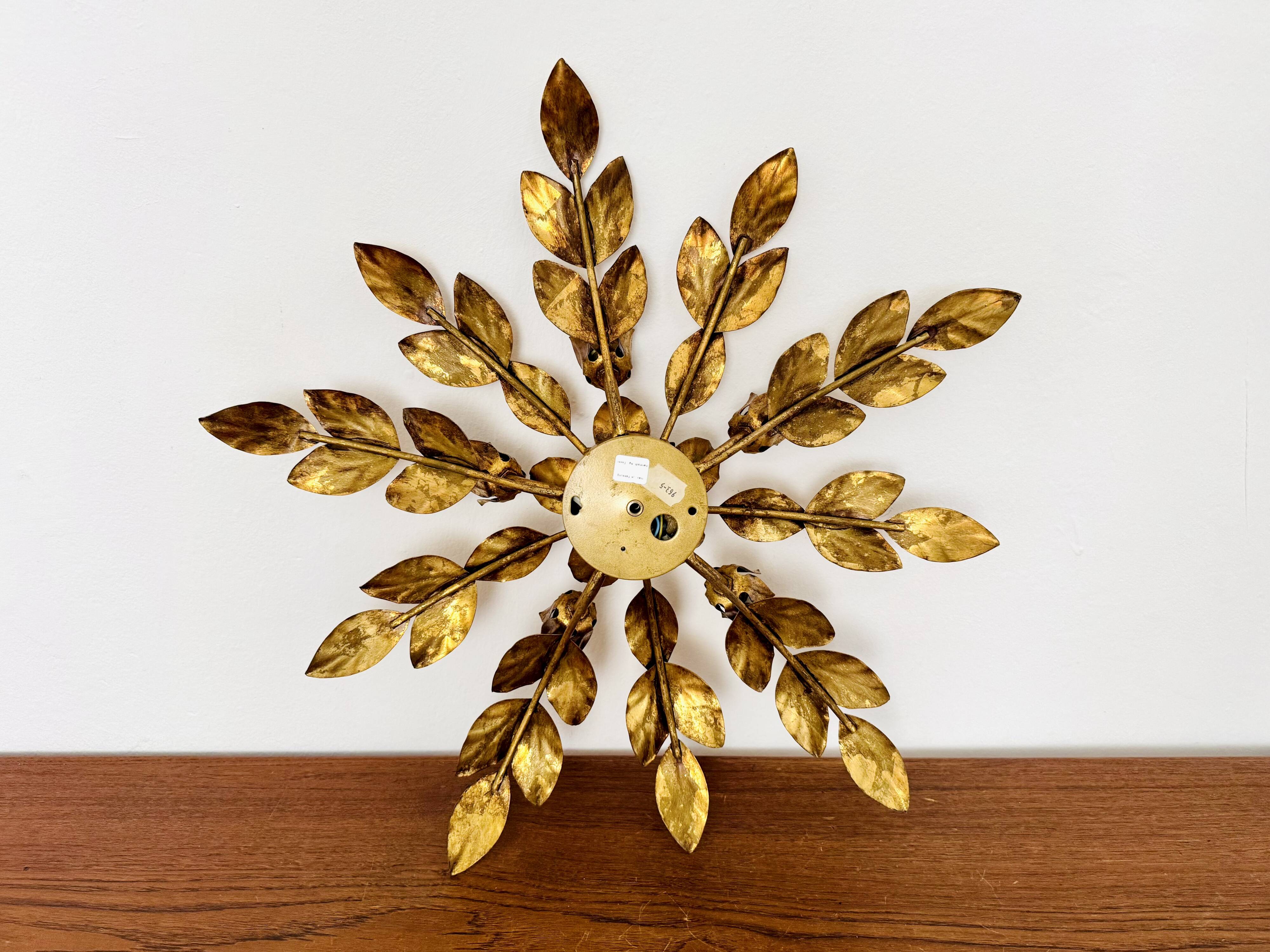 Floral Hollywood Regency Wall or Ceiling Lamp