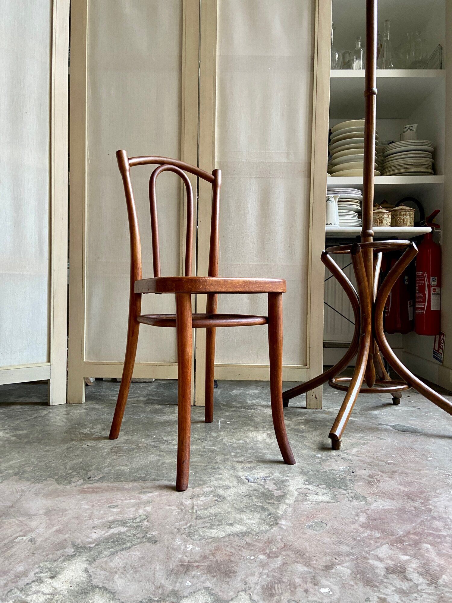 Chair 56 in arched beech and canning by Michael Thonet for Thonet Wien