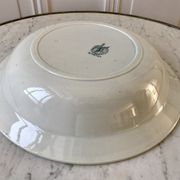 Hollow round dish / salad bowl Terre de Fer Moulin des Loups "Athens" late nineteenth century