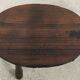 Tabouret bas brutaliste bois massif 1950