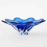 Cobalt flower bowl, Danish design, 1970s, made in Denmark