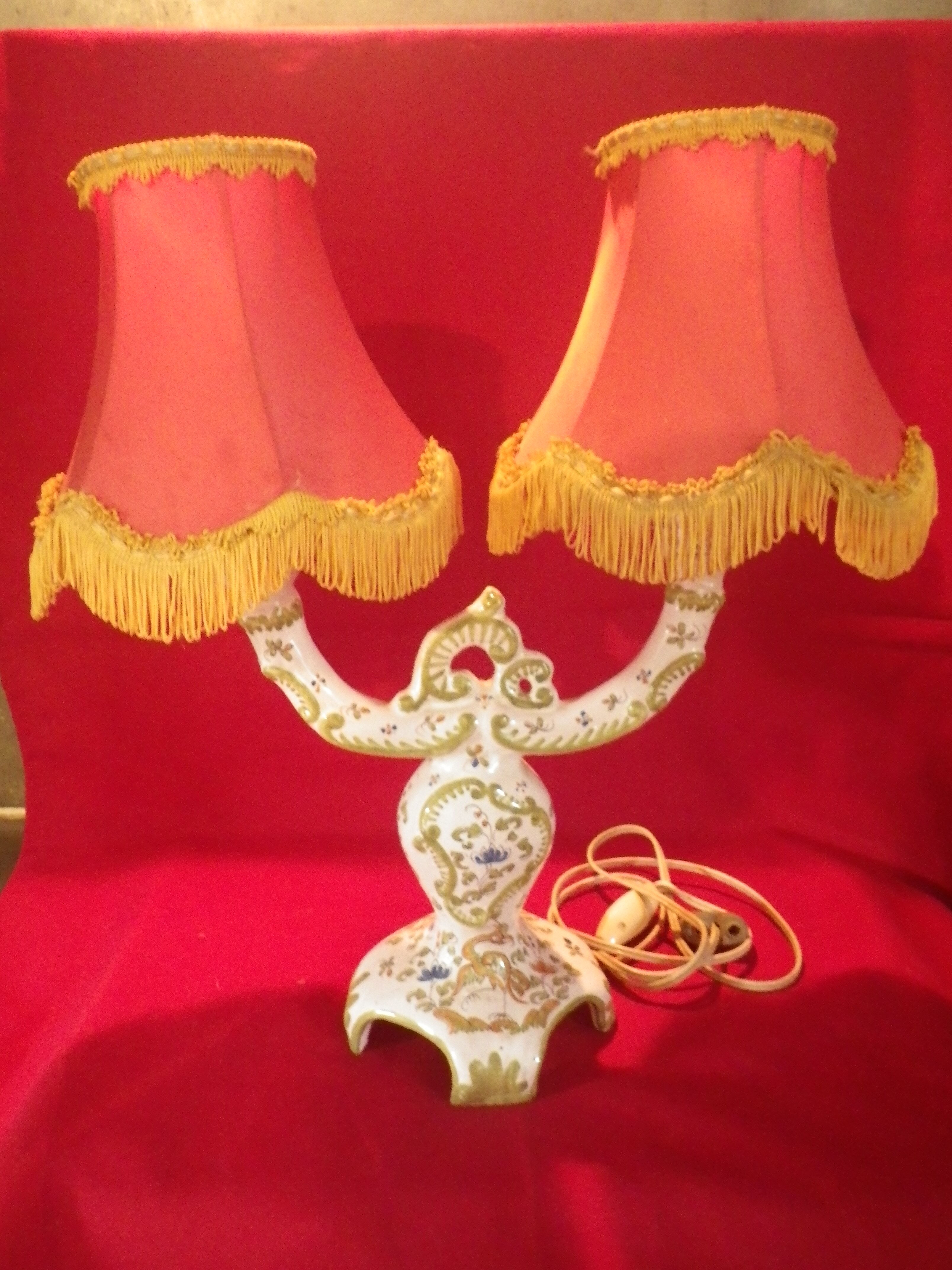 Pair of electrified Martres-Tolosane candle holders