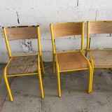 Set of 5 school vintage chairs