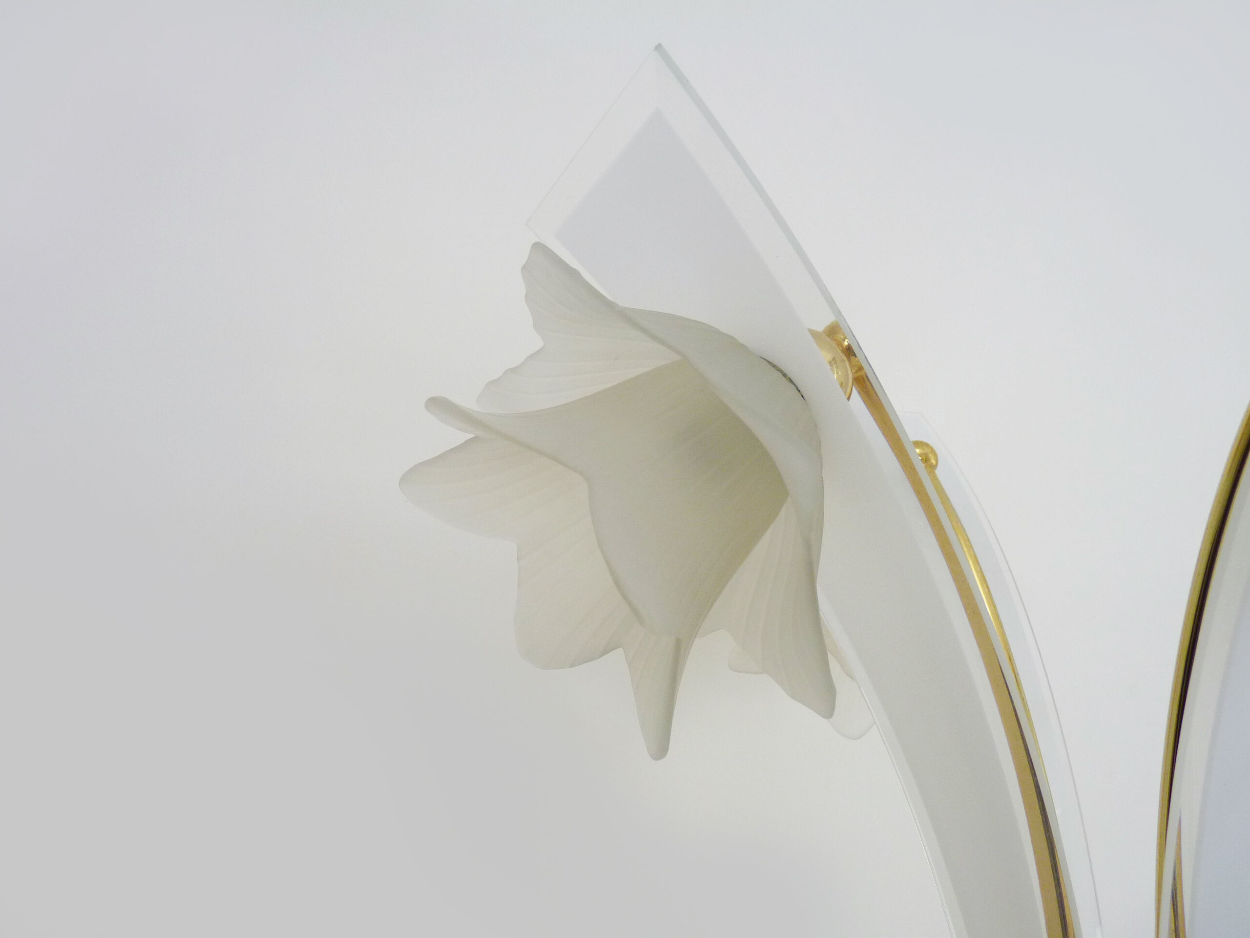 Italian floral glass 4-armed living room lamp 1970