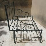Pair of iron garden chairs forge