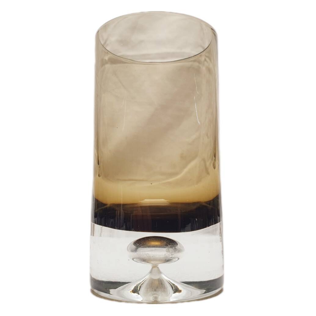 8 water glasses in smoked glass with pierre schneider inclusion 70's