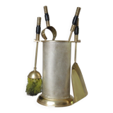 Servant, bronze modernist fireplace set