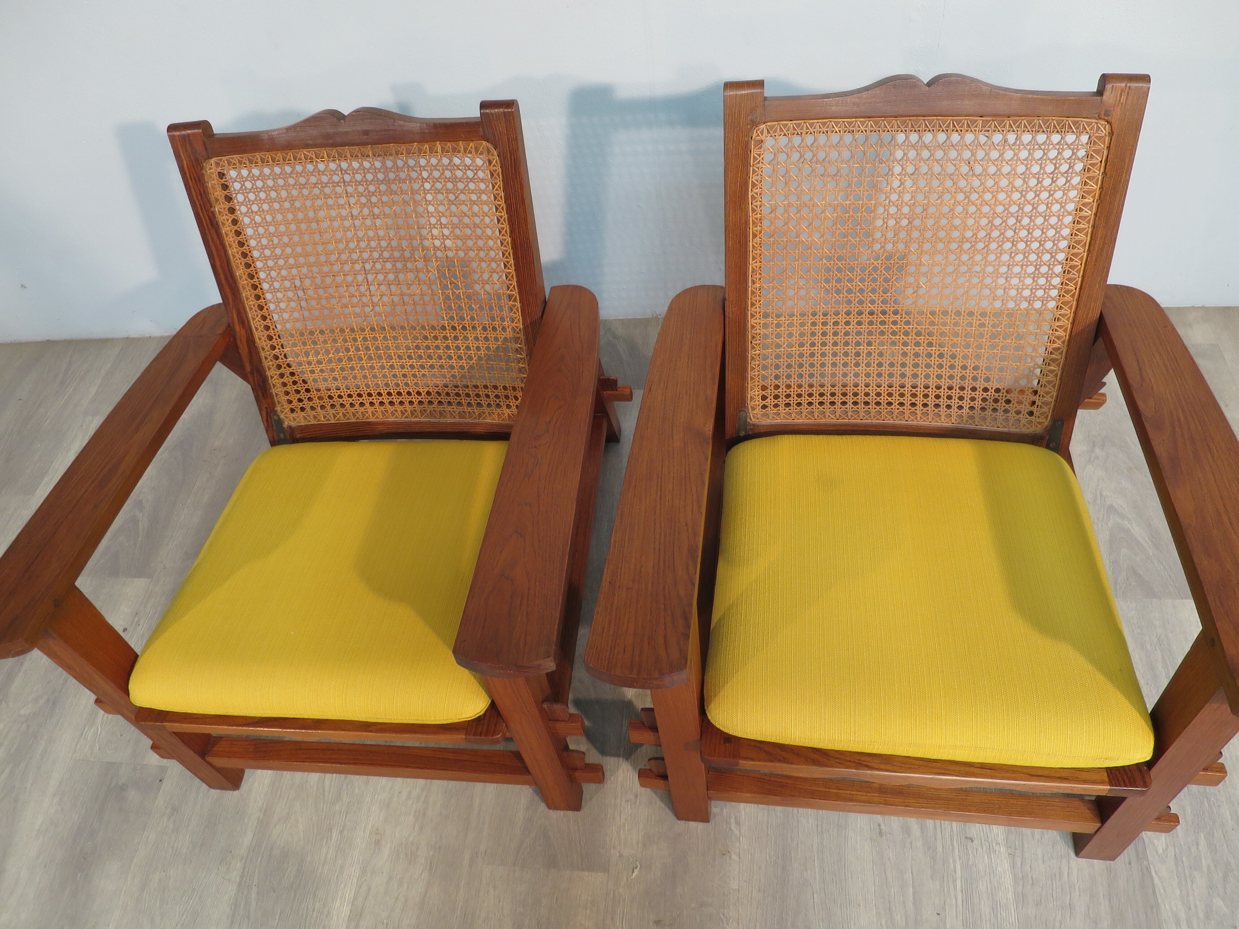 Colonial-style armchairs