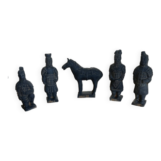 lot of Chinese warrior statuettes