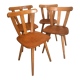Set of 4 vintage bistro style chairs in beech circa 1960
