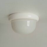 Vintage wall lamp in opaline and lacquered wood