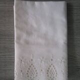 Antique embroidered cotton children's pillowcase: 55x41cm
