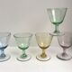 Set of 5 glasses with colored glass shot shot 70s